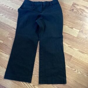 Geoffrey Beene Black Wide Leg Stretch Ankle Pants Size 10S (Short)